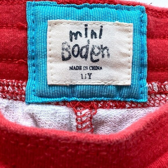 Mini Boden Girls Jersey Shorts 3" Inseam Elastic Waist Red Blue Striped Active - Picture 7 of 8